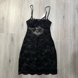 Victoria's Secret Black Lace Underwire Slip